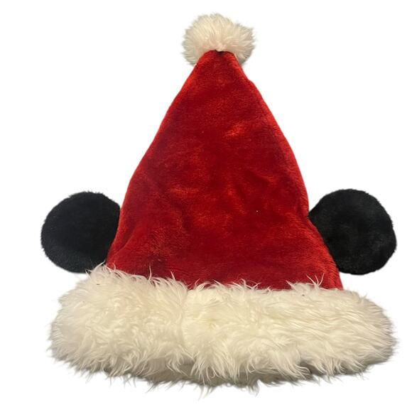 Disney Parks Velour Mickey Ear Santa Hat - Picture 3 of 6